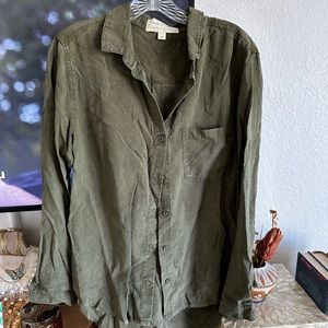 Cloth and Stone Olive Green Button-Up Shirt